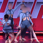 Sage Crop Top & Black Mesh Skirt  biketard