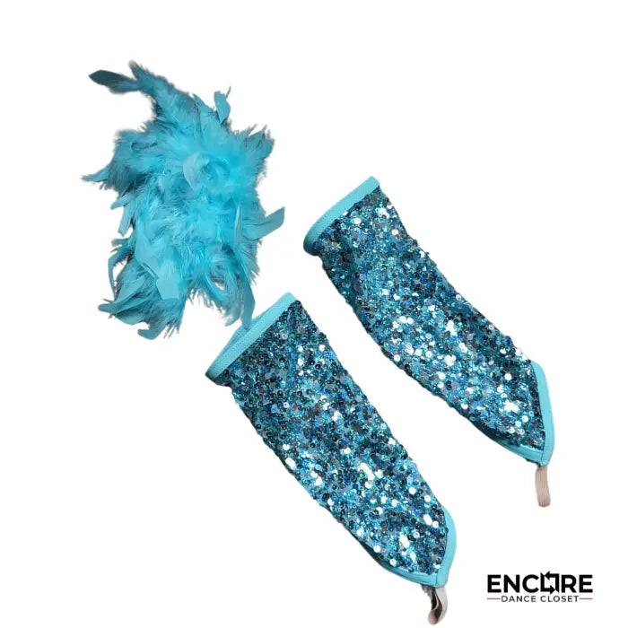 Teal Feather Diva  leotard