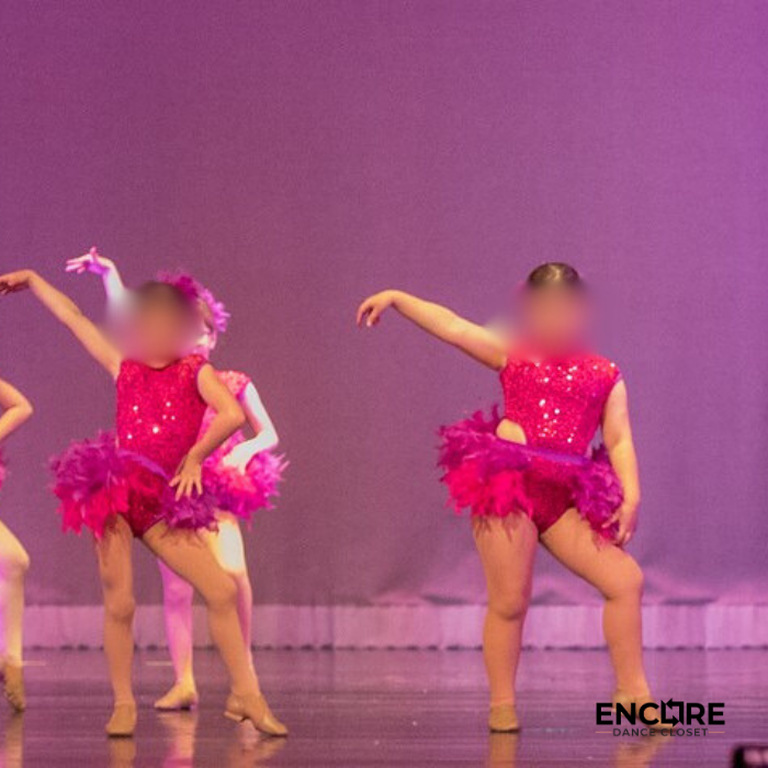 Hot Pink Sequin Feather Jazz Costume  leotard