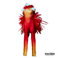 Red and Gold Gradient Feathered Unitard  unitard
