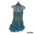 Teal Feather Diva  leotard