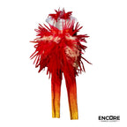 Red and Gold Gradient Feathered Unitard  unitard