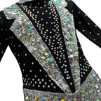 Tuxedo-Inspired Silver and Black Leotard  leotard