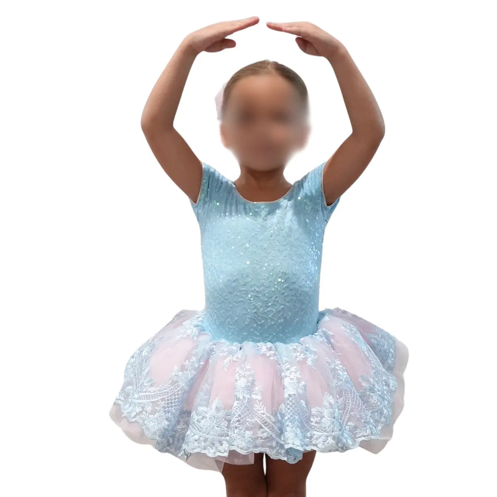 Baby Blue Sequined Leotard & Tutu  dress