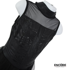 Black Mesh Asymmetrical Contemporary Dress  leotard