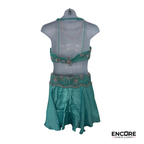 Seafoam Beaded Floral Bra & Skirt Two-Piece  two piece