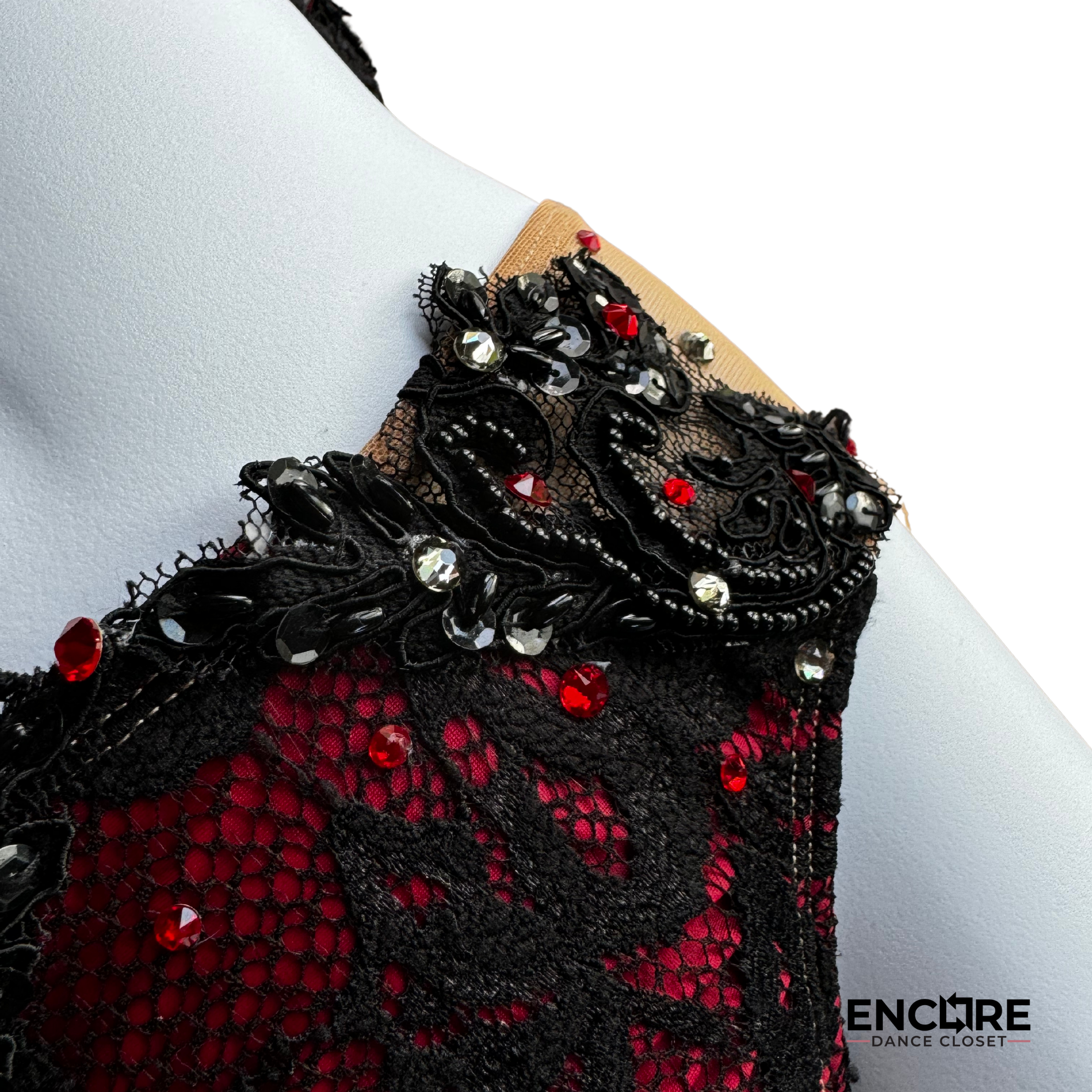 Fiery Flamenco-Inspired Two-Piece with Skirt - Encore Dance Closet