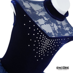 Navy Blue Lace Tutu Dress with Rhinestone Detail  dress