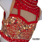 Red & Gold Starburst  two piece