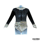 Silver and Black Tux Leo  leotard