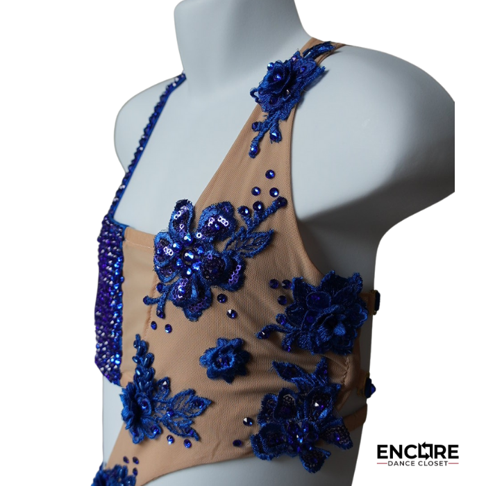 Striking Royal Blue Applique Costume