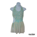 Mint Green Rhinestone Lyrical Dress with Chiffon Skirt  dress