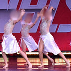 Sparkly Beige Leotard with Feathers  leotard