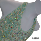 Mint Green Rhinestone Lyrical Dress with Chiffon Skirt  dress