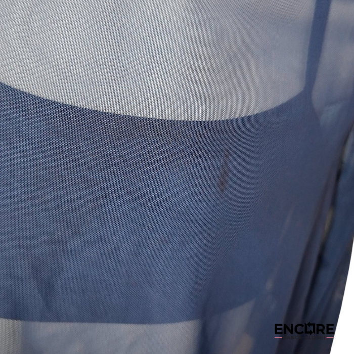 Navy Sheer Long-Sleeve Contemporary Two-Piece  two piece