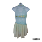 Mint Green Rhinestone Lyrical Dress with Chiffon Skirt  dress