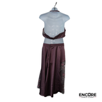 Dusty Mauve Satin Lyrical Costume with 3D Floral Bodice  two piece