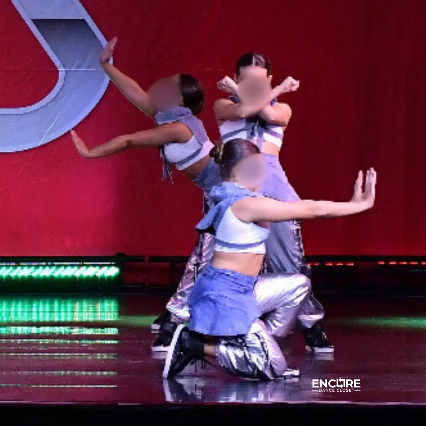 Silver Hip Hop Pants with Denim Accessories  pants