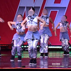 Silver Hip Hop Pants with Denim Details  pants