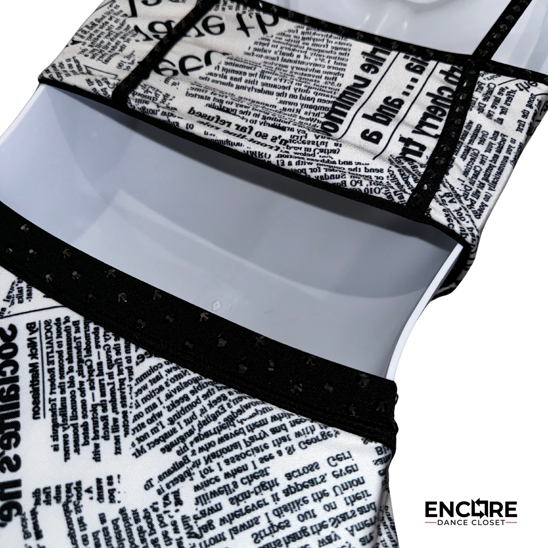 Bold Newspaper Print Skirt and Top Set - Encore Dance Closet