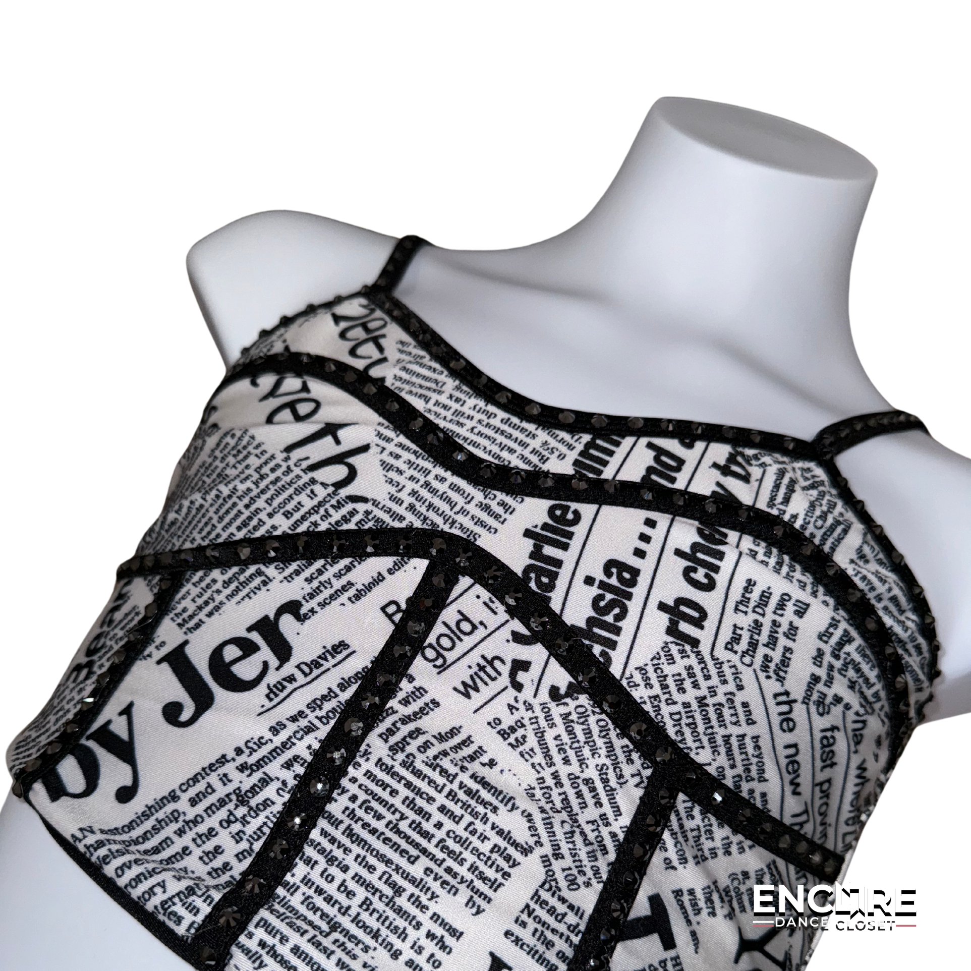 Black & White Newspaper Print Costume Set