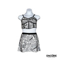 Black & White Newspaper Print  two piece