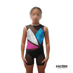 Edgy Metallic Biketard with Rhinestones  biketard