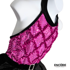 Pink Sequin Halter Jazz Costume with Black Tutu Skirt  dress