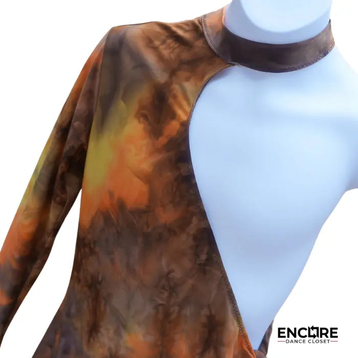 Asymmetrical Tie-Dye Lycra Wrap with One Shoulder  dress