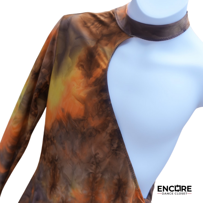 Asymmetrical Tie-Dye Lycra Wrap with One Shoulder