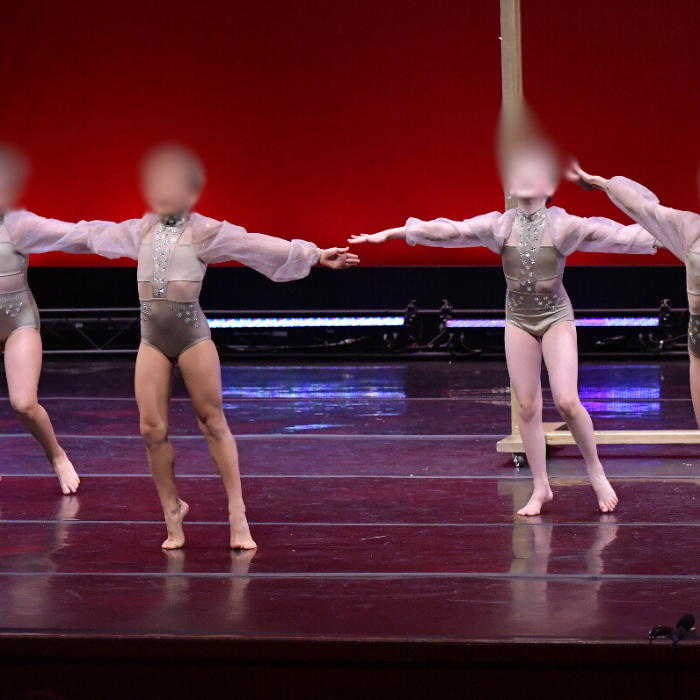 Champagne Leotard with Puff Sleeve