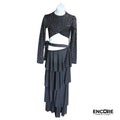 Glimmering Black Mesh Layered Pant and Top  two piece