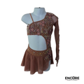 Blush One-Sleeve Rhinestone Solo Costume  leotard