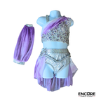 Lavender and Silver Rhinestone Two-Piece Dance Costume  two piece