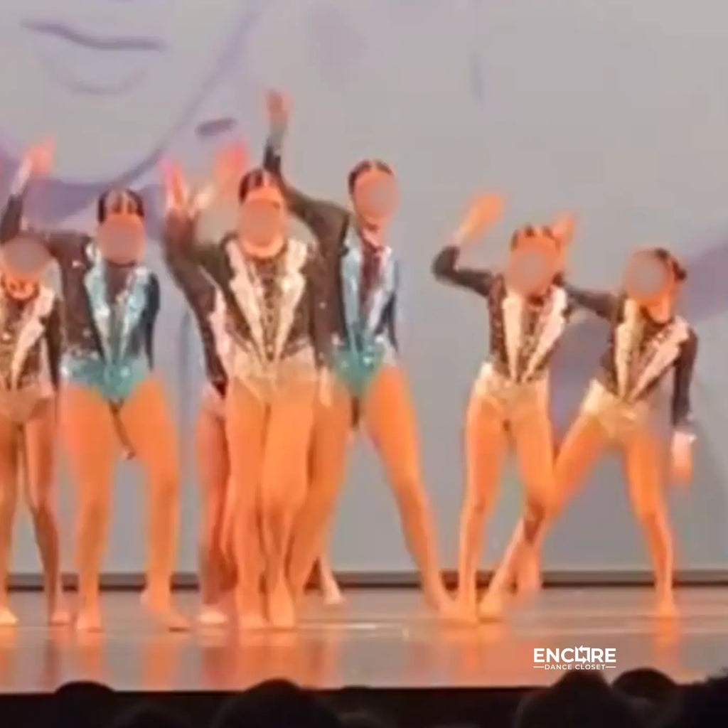 Tuxedo-Inspired Turquoise and Black Leo  leotard