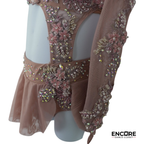 Blush One-Sleeve Rhinestone Solo Costume  leotard