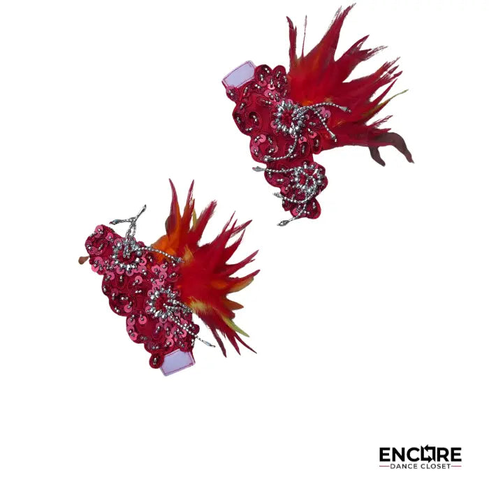 Phoenix Flame Feathered Dance Set  two piece