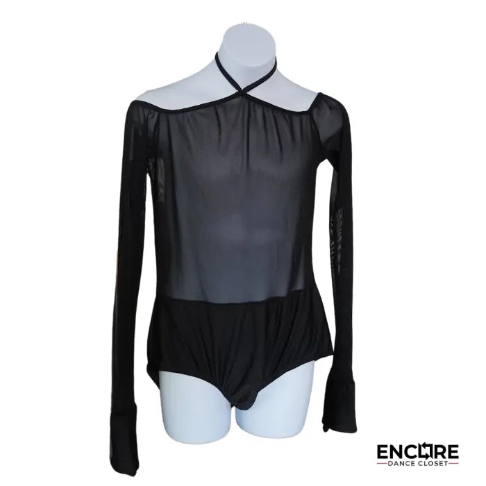 Black Mesh Statement Leo  leotard