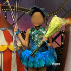 Peacock-Inspired Teal Velvet Costume  dress