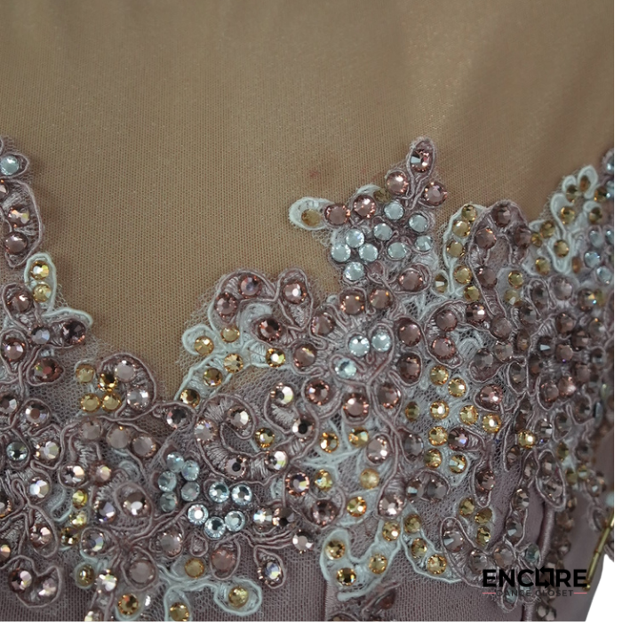 Blush Pink and Gold Embellished Lyrical Costume  leotard
