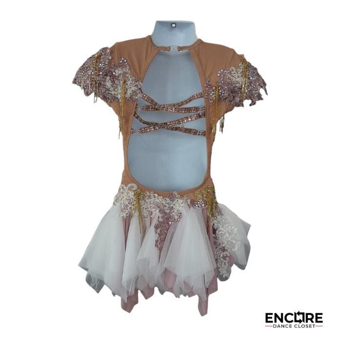 Blush Pink and Gold Embellished Lyrical Costume  leotard