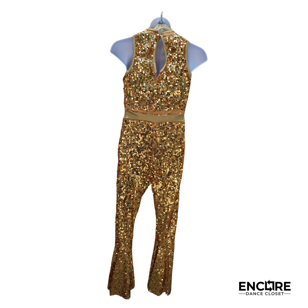 Gold Disco Bell Bottom Unitard