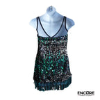 Blue Sparkle Fringe Dress  dress