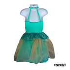 Emerald Green Sequin Convertible Biketard with Two Skirts  dress