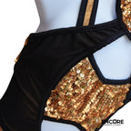 Black & Gold Cut-Out Glam  leotard