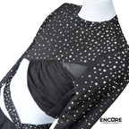 Glimmering Black Mesh Layered Pant and Top  two piece