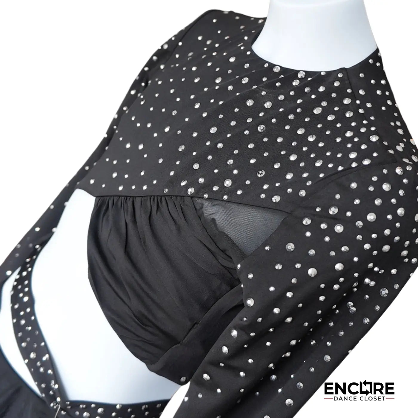 Glimmering Black Mesh Layered Pant and Top  two piece