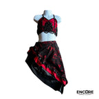 Fiery Flamenco-Inspired Two-Piece with Skirt  leotard
