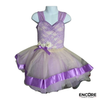 Lavender Lace Ballet Dress with Tulle Skirt & Floral Detail  dress