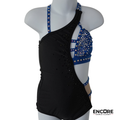 Black and Blue Asymmetrical Contemporary Costume w/ Rhinestones  two piece